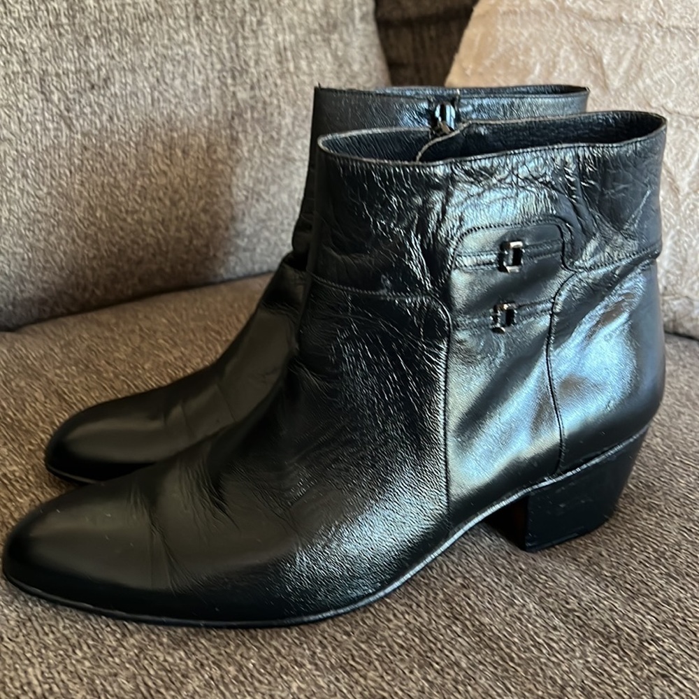 Romika Black Vintage Women’s Leather Ankle Bootie Size 10
